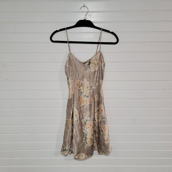 Victoria's Secret Dresses & Skirts - Victorias Secret Medium Y2K Silk Slip Dress Satin Fairy Slit Floral Coquette